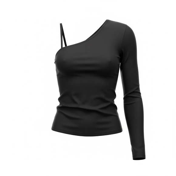 ASOS Asymmetrical Long Sleeve Tops - Black and White - Picture 2 of 5